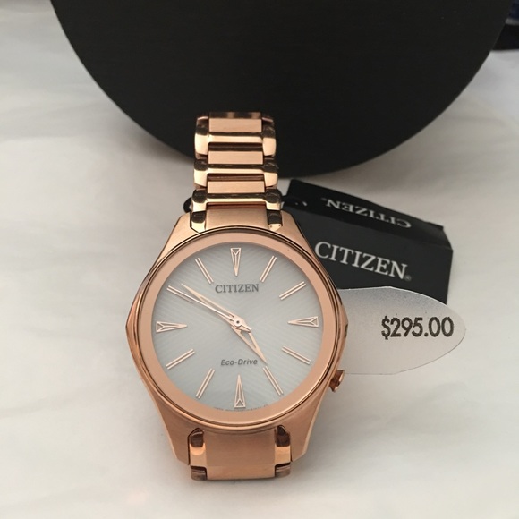Citizen Eco-Drive Rose Gold Tone Watch 35MM New main image 4